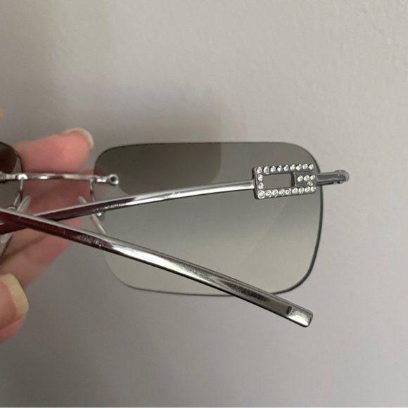 Vintage 90s/Y2K Gucci Rimless Wrap Around Sunglasses w/ Gradient Lens 🇮🇹 - Picture 6 of 11